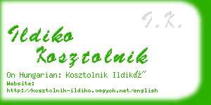 ildiko kosztolnik business card